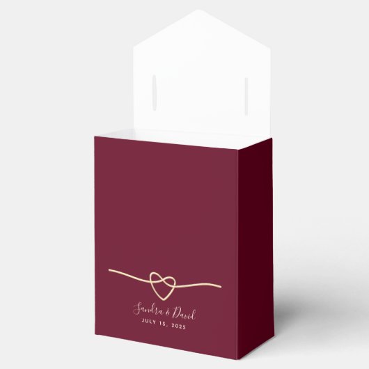 Elegante Bourgondische bruiloft gunst box Bedankdoosjes (Geopend)