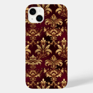 Elegante Bourgondische Damask - Barokke Bloemen Case-Mate iPhone 14 Plus Hoesje