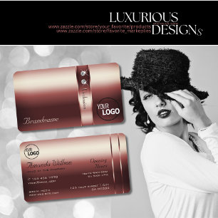 Elegante Bourgondische Decor Shimmery Diamonds toe Visitekaartje