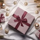 Elegante Bourgondische dunne gestreepte Cadeaupapier
