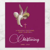 Elegante Bourgondische engel zegene religieuze doo Wijn Etiket (Enkel label)