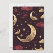 Elegante Bourgondische gouden hemelse bruiloft Save The Date (Achterkant)