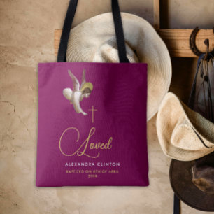 Elegante Bourgondische gouden liefde engel kalligr Draagtas