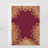 Elegante Bourgondische gouden rustieke bruiloft ui Kaart (Achterkant)