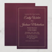 Elegante Bourgondische herfstwinter bruiloft Kaart (Voorkant / Achterkant)