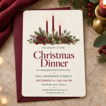 Elegante Bourgondische Kaarsen Kerst Diner