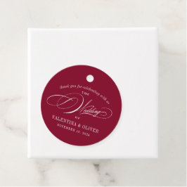 Elegante Bourgondische kalligrafie bruiloft Bedankjes Labels