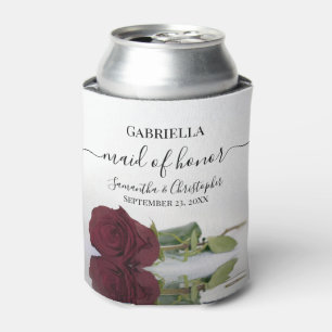 Elegante Bourgondische Roos Maid of Honor bruiloft Blikjeskoeler