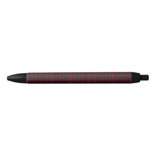 Elegante Bourgondische Tartan Zwarte Inkt Pen