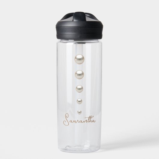 Elégante bouteille d'eau Pearls moderne (Extérieur)