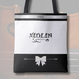 Élégante Boutique de Violoniste Noir Blanc Sac de
