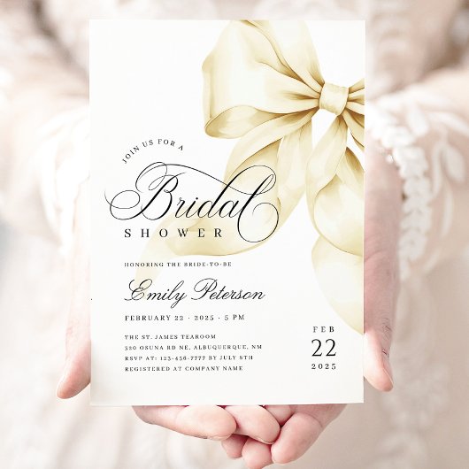 Elégante Bow Bridal Showeuse Invitation