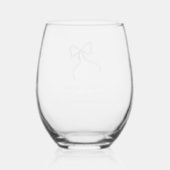 Elegante Bow Bruiloft beige gunst Glas (Achterkant)