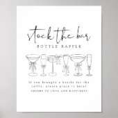 Elegante Bow Drinken Voorraad De Bar Game Raffle S Poster (Voorkant)