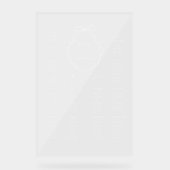 Elegante Bow & Ribbon Crest Trouwstoel Grafiek Acryl Bord (Voorkant)