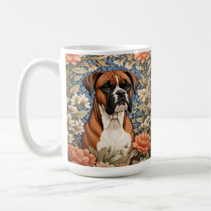 Elegante Boxerhond William Morris Geïnspireerd Koffiemok