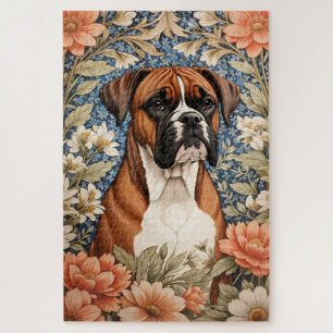Elegante Boxerhond William Morris Geïnspireerd Legpuzzel