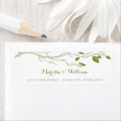 Élégante branche Arbre Étiquette de adresse vert/b (En situation)