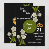 Élégante Branche de Fleur Blanche pour Faire-Part (Devant / Derrière)