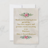 Élégante Branche d'Olivier Carte de remerciements  (Dos)