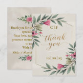 Élégante Branche d'Olivier Carte de remerciements  (Devant / Derrière)