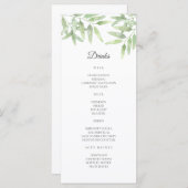 Élégante Branche D'Olivier. Menu Barre mariage sim (Devant / Derrière)