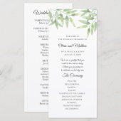 Élégante Branche D'Olivier. Programme de mariage s (Devant / Derrière)