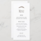 Élégante branche simple. Menu mariage de typograph (Devant / Derrière)