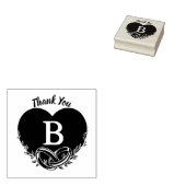Elegante brief van hart gebladerte bruiloft Dank u Rubberstempel (Gestempeld)