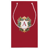 Elegante brief van het kerstmonogram klein cadeauzakje (Achterkant)