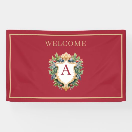 Elegante brief van het kerstmonogram spandoek (Horizontaal)