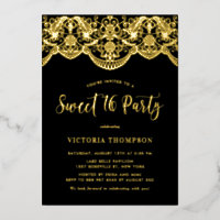 Elegante Brocatafslacade Zwart Sweet 16 Feest