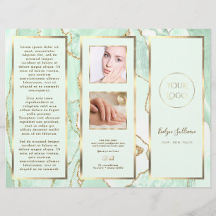 Élégante Brochure d'Agate Vert et Or
