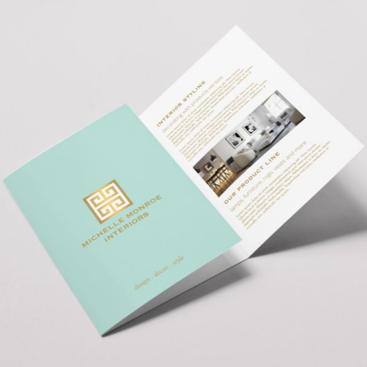Élégante Brochure de Design d'intérieur à clé grec