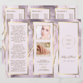 Élégante Brochure Dusty Lilac et Or Agate (Devant / Derrière)