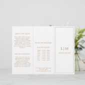 Élégante Brochure Monogram Gold Trifold (Debout devant)