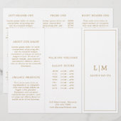 Élégante Brochure Monogram Gold Trifold (Devant / Derrière)