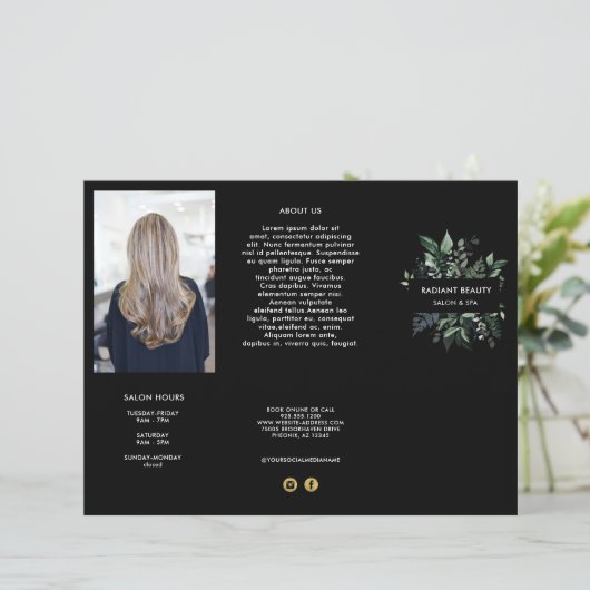 Élégante Brochure Tri-fold Business Foliage Forêt (Debout devant)