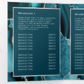 Élégante Brochure triplée Turquoise et argentée Ag (Intérieur en premier)