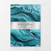 Élégante Brochure triplée Turquoise et argentée Ag (Page de couverture)