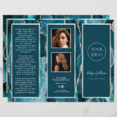Élégante Brochure Turquoise d'Agate Argent (Devant / Derrière)