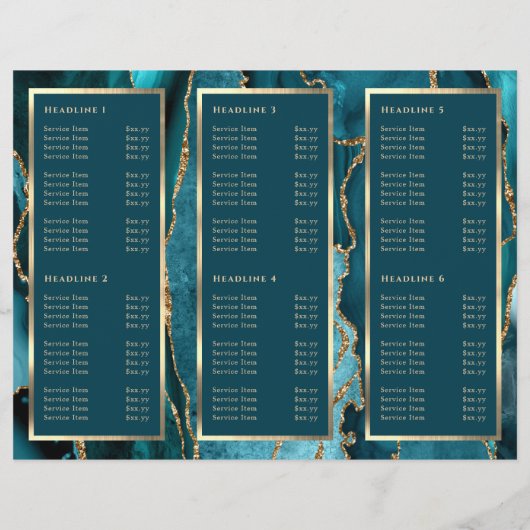 Élégante Brochure Turquoise Or Agate (Dos)