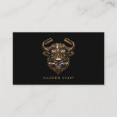 Elegante Bronze Buffalo Kapperszaak Qr Code Visitekaartje (Voorkant)