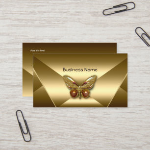Elegante bronzen gouden vlinder juweel visitekaart visitekaartje