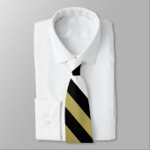 Elégante Brown noir et blanc rayures Motif Cravate (Attaché)