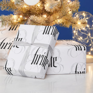 Elegante bruid belettering bruiloft hart Fancy Lac Cadeaupapier