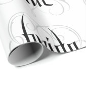 Elegante bruid belettering bruiloft hart Fancy Lac Cadeaupapier (Rol Hoek)