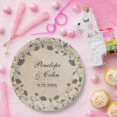 Elegante bruid bruidegom namen bruiloft papieren bordje