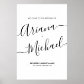 Elegante bruid bruidegom namen Script aangepaste b Poster (Voorkant)
