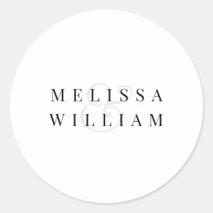 Elegante bruid bruidegom Namen Typografie Sticker